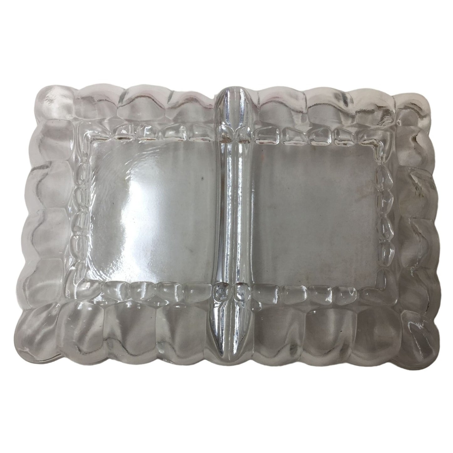 Fancy Crystal Segmented Dish - Pretty Pattern -