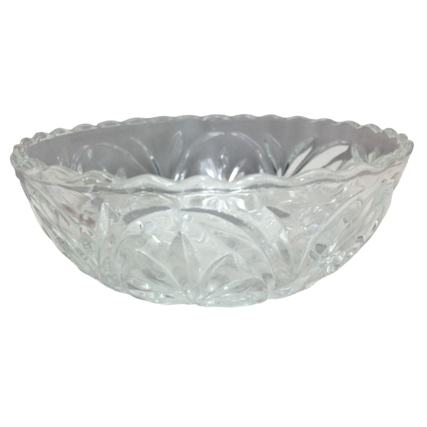 Pretty Crystal Bowl or Dish - Appprox 6" Diameter - detailed fancy dishes