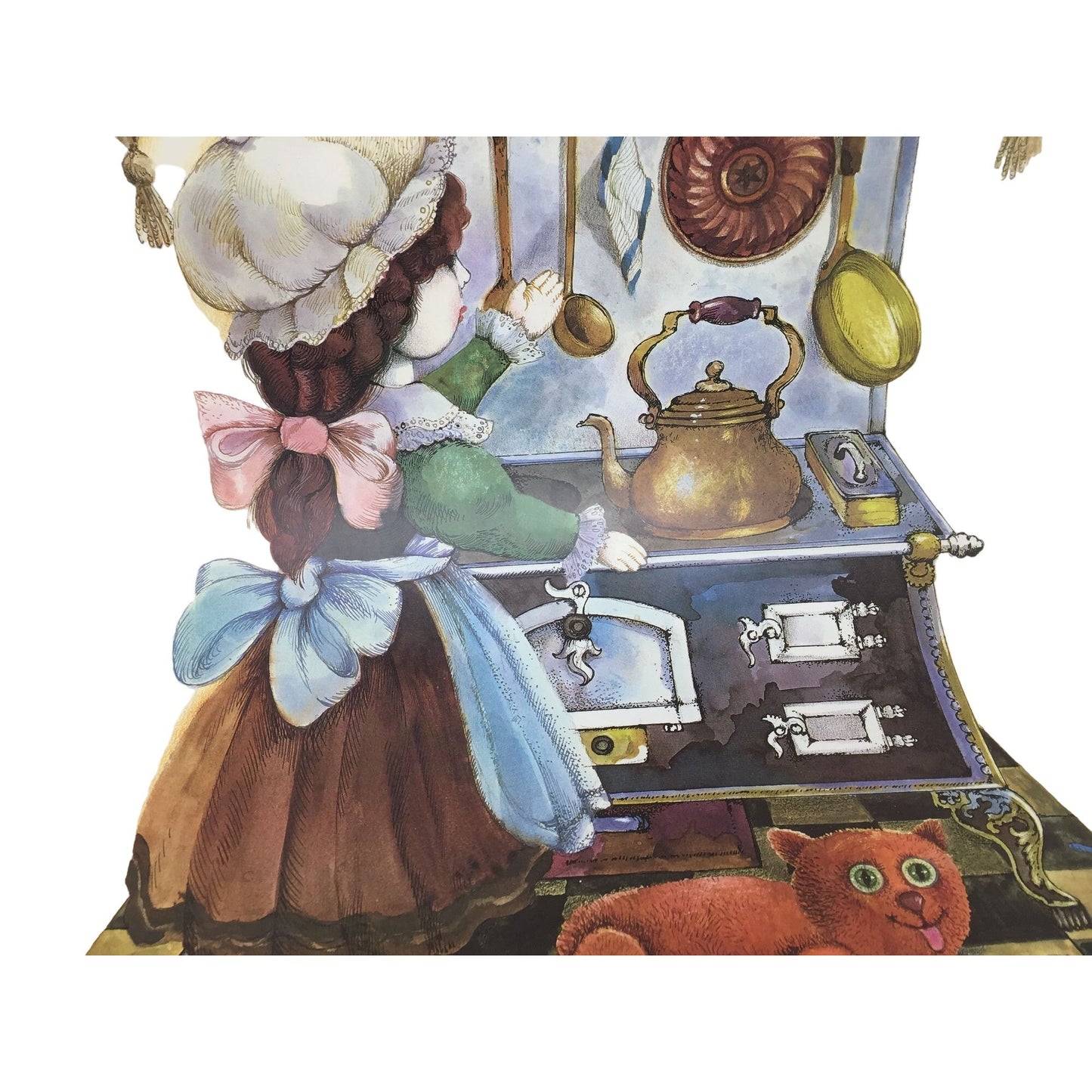 Doll in Toy Kitchen @ Stove Spielzeug Museum Nurnburg (Nuremburg) Vintage 1970-1980s Poster - approx 23.5" x 33"