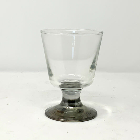 GOBLET, STEM GLASS,Dessert Cup  with LUSTER METALLIC SILVER FOOT -