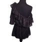 Grass Collections Animal Print Off the Shoulder Top w Large top Ruffle and cinched waist Grass Collections  A+ Stuff