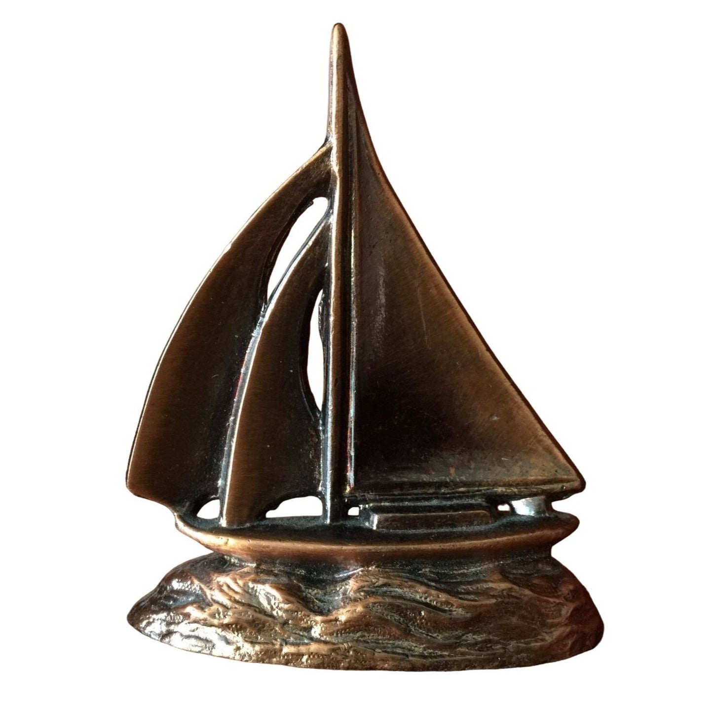 Small Brass Boat Desk or Shelf Decoration / Paperweight - Dad Gift