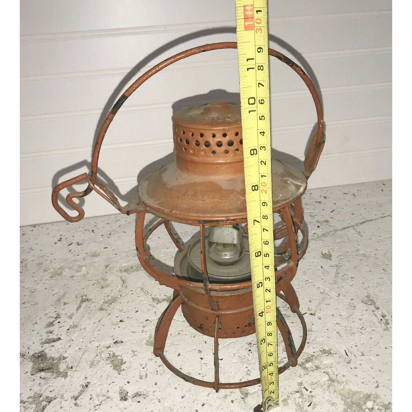 Antique DRESSEL Lamp RED METAL Railroad Lantern - Arlington NJ