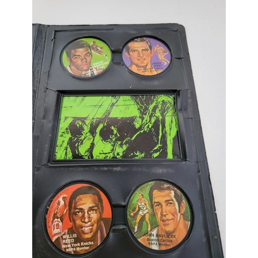 Vintage INSTANT REPLAY Case with 8 Discs - Elgin Baylor WIlt Chamberlin Pete Maravich Jerry Lucas Oscar Robertson Jerry West Willis Reed Joh