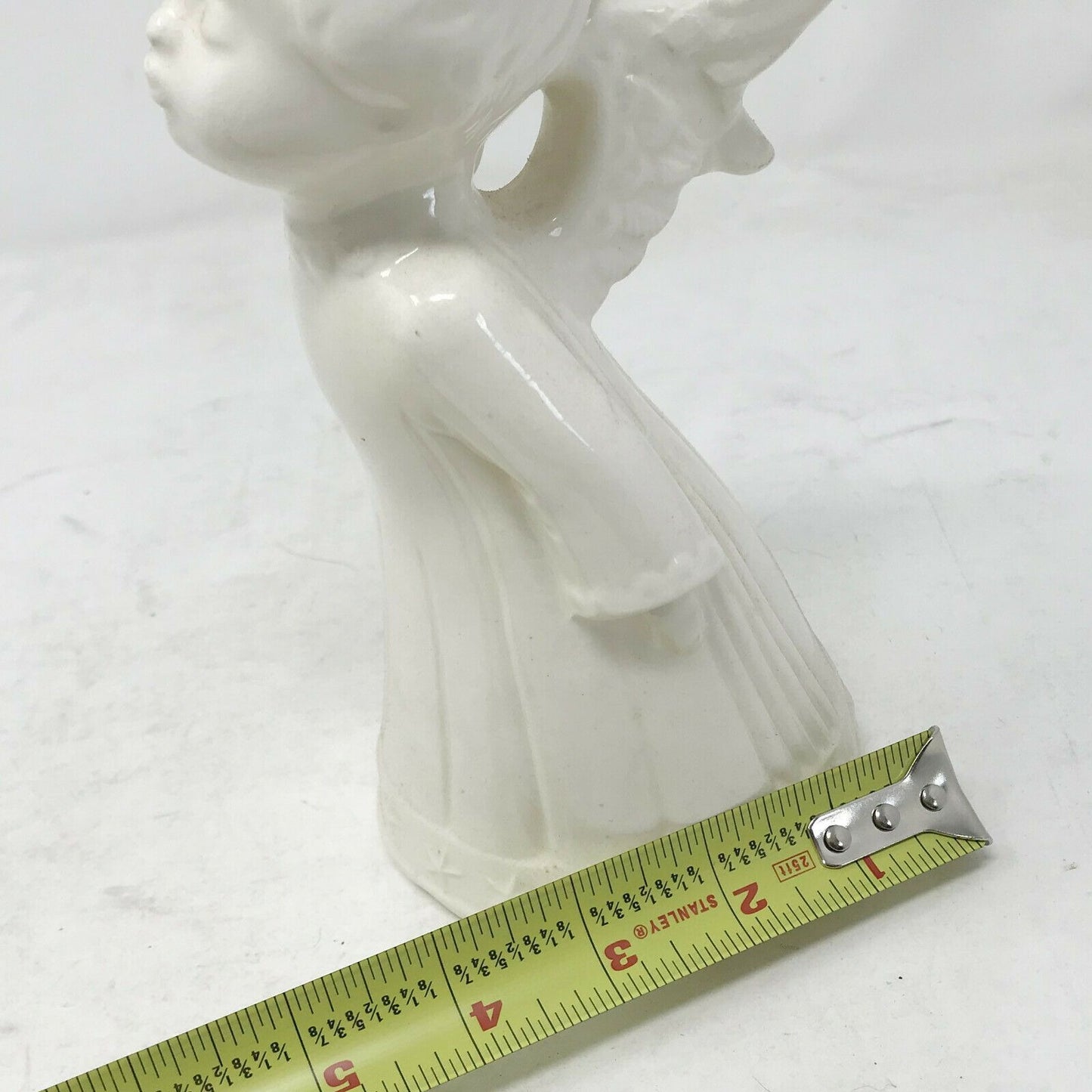 Cute CERAMIC ANGEL Leaning In Kissing Pose Sweet Angel Wings