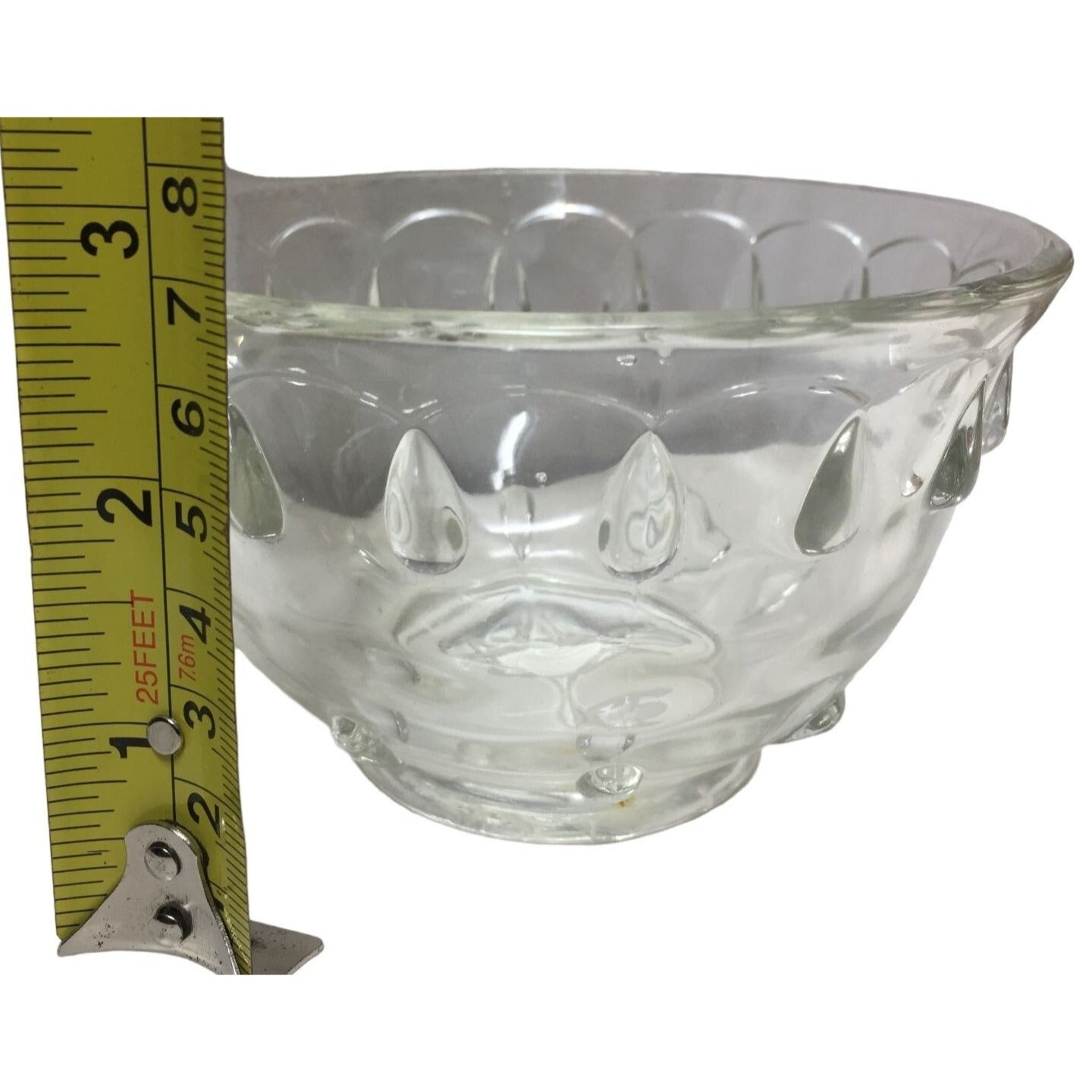 Small Crystal Serving Dish  / Bowl - Watermelon seed lookikng pattern -