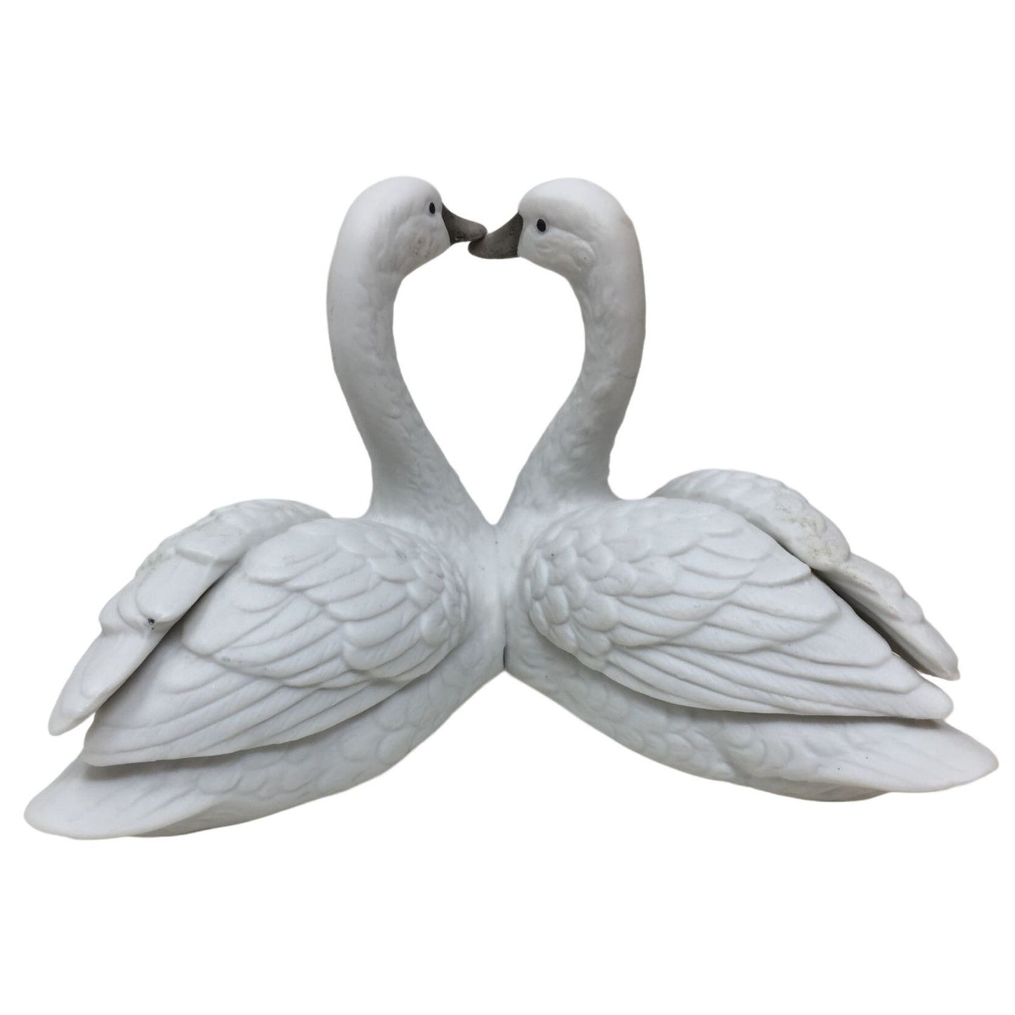 Vintage Swan Figurines  (1974) Aldon Accessories White Ceramic Swan Pair -