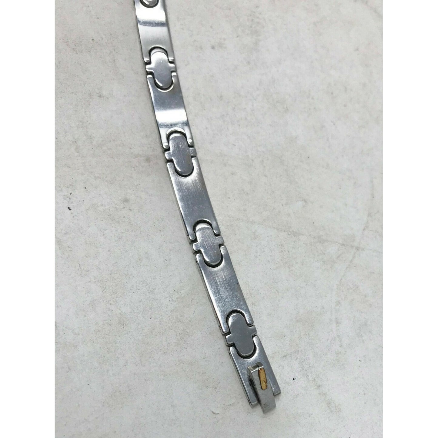 MENS 2 tone Stainless Steel BRACELET Approx 8" Long Simple Design