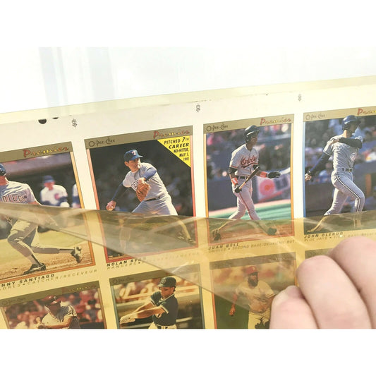 1991 O-PEE-CHEE PREMIER Baseball Cards UNCUT Sheet Mattingly, Ryan