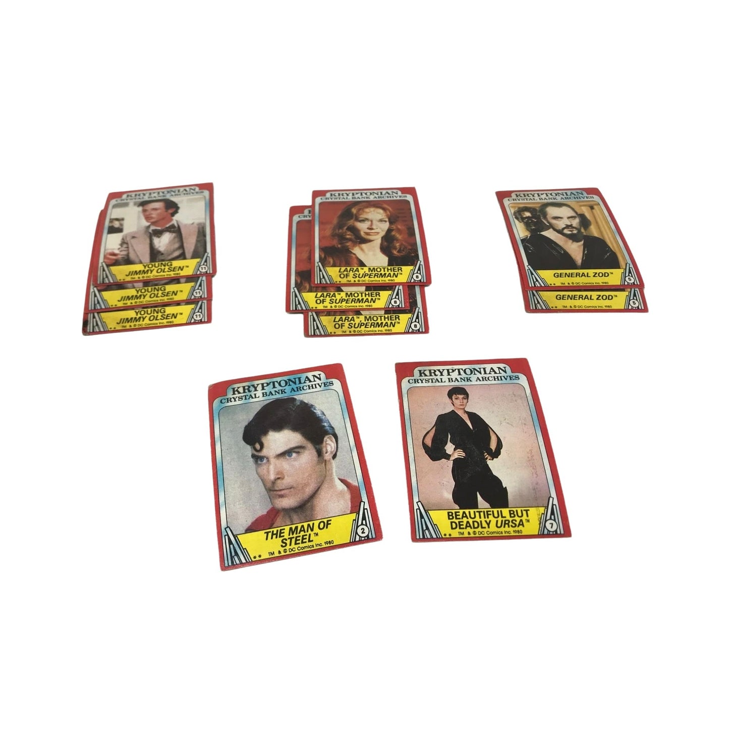 SUPERMAN 2 Character Profile and Picture Cards Set Movie Cards