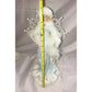 Porcelain Christmas Angel on Base White Fur & Blue Gem Beads Gown Unbranded  A+ Stuff Dolls