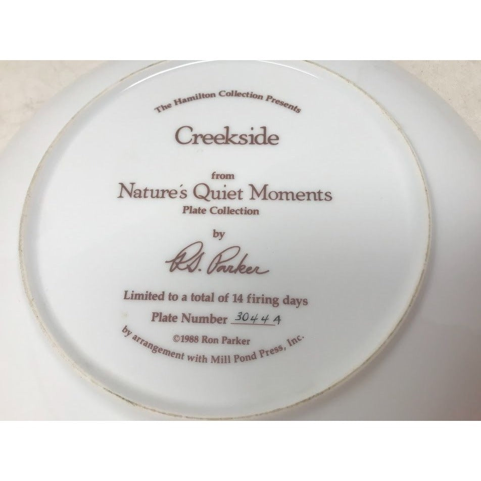 CREEKSIDE - Nature's Quiet Moments Plate Collection Ron Parker Art collector plate 1988