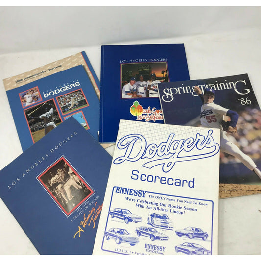 Los Angeles DODGERS Set 85-6 Yearbooks Spring Training Scorecard