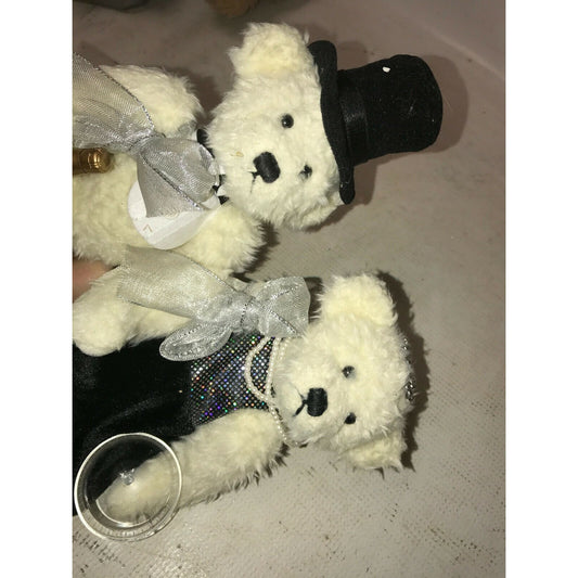 TEDDY BEAR Couple NEW YEAR'S EVE Party Dressed BEARS Plush Set