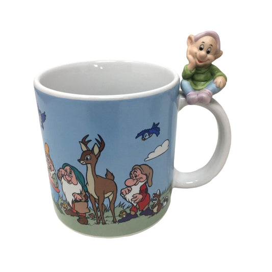 Vintage SNOW WHITE - Walt Disney World Collectible Mug (1994) - Dopey Sitting on Handle