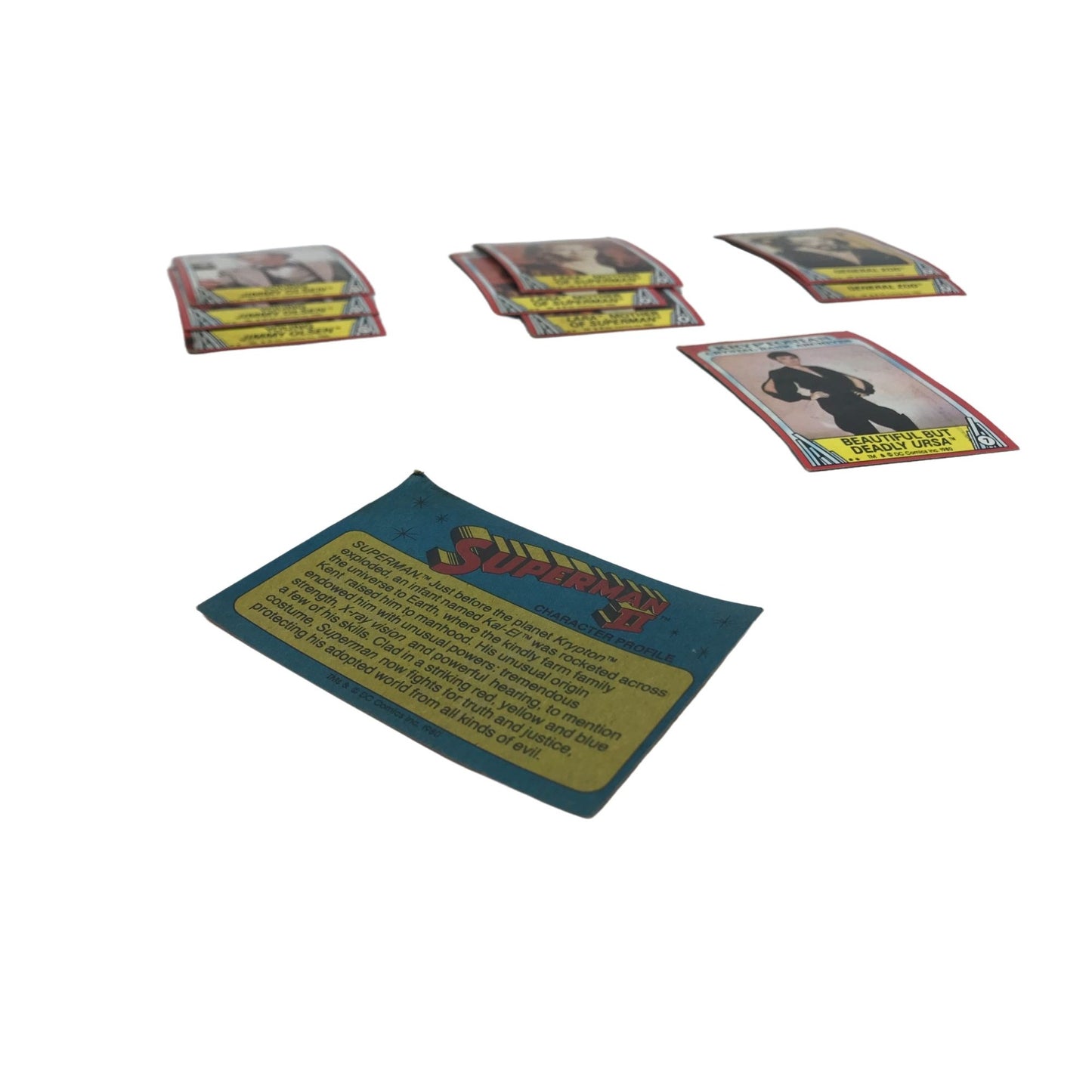 SUPERMAN 2 Character Profile and Picture Cards Set Movie Cards