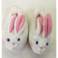 TEDDY TOES PLUSH SLIPPERS White Blue Eyed Bunnies- Rabbit Shoes