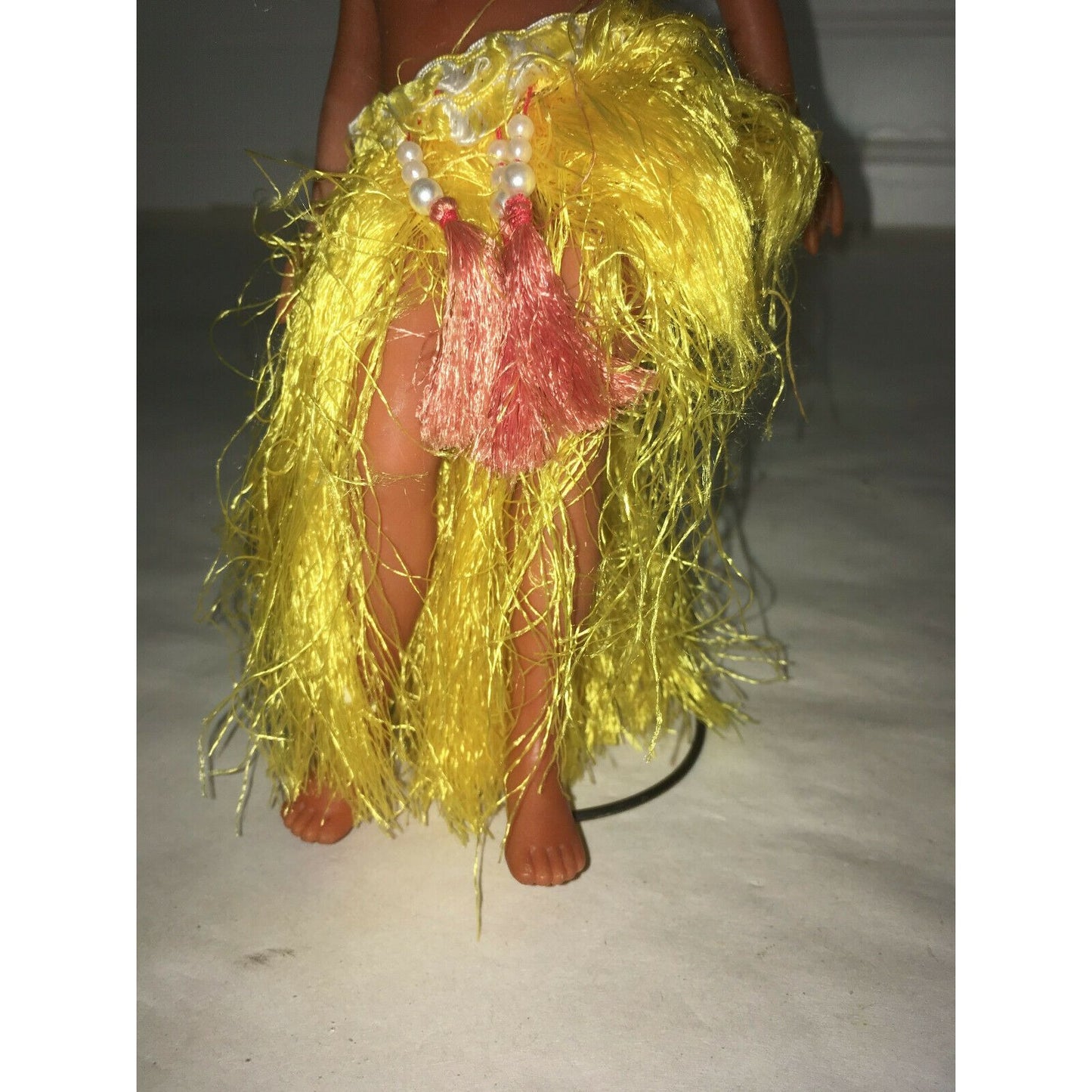 Vintage Hawaiian Hula Dancer Doll Authentic Clothing Lei Dancing