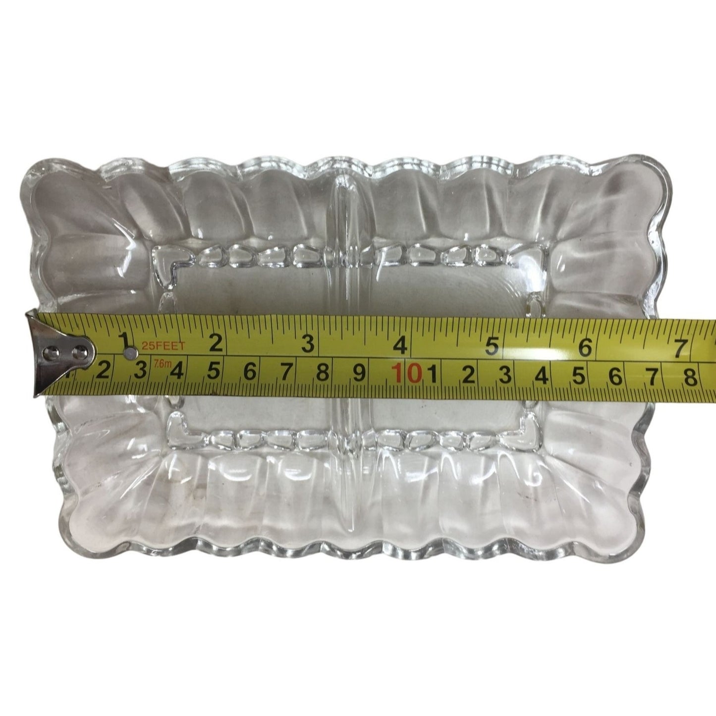 Fancy Crystal Segmented Dish - Pretty Pattern -