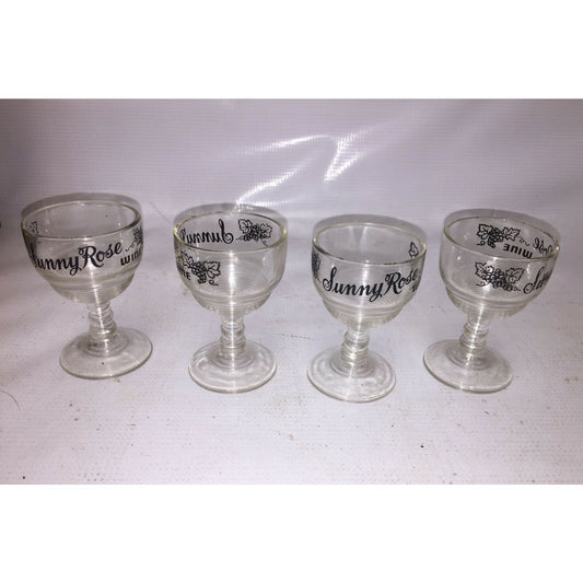 SUNNY ROSE WINE Set of  8 Wine Tasting Glasses Grape Art