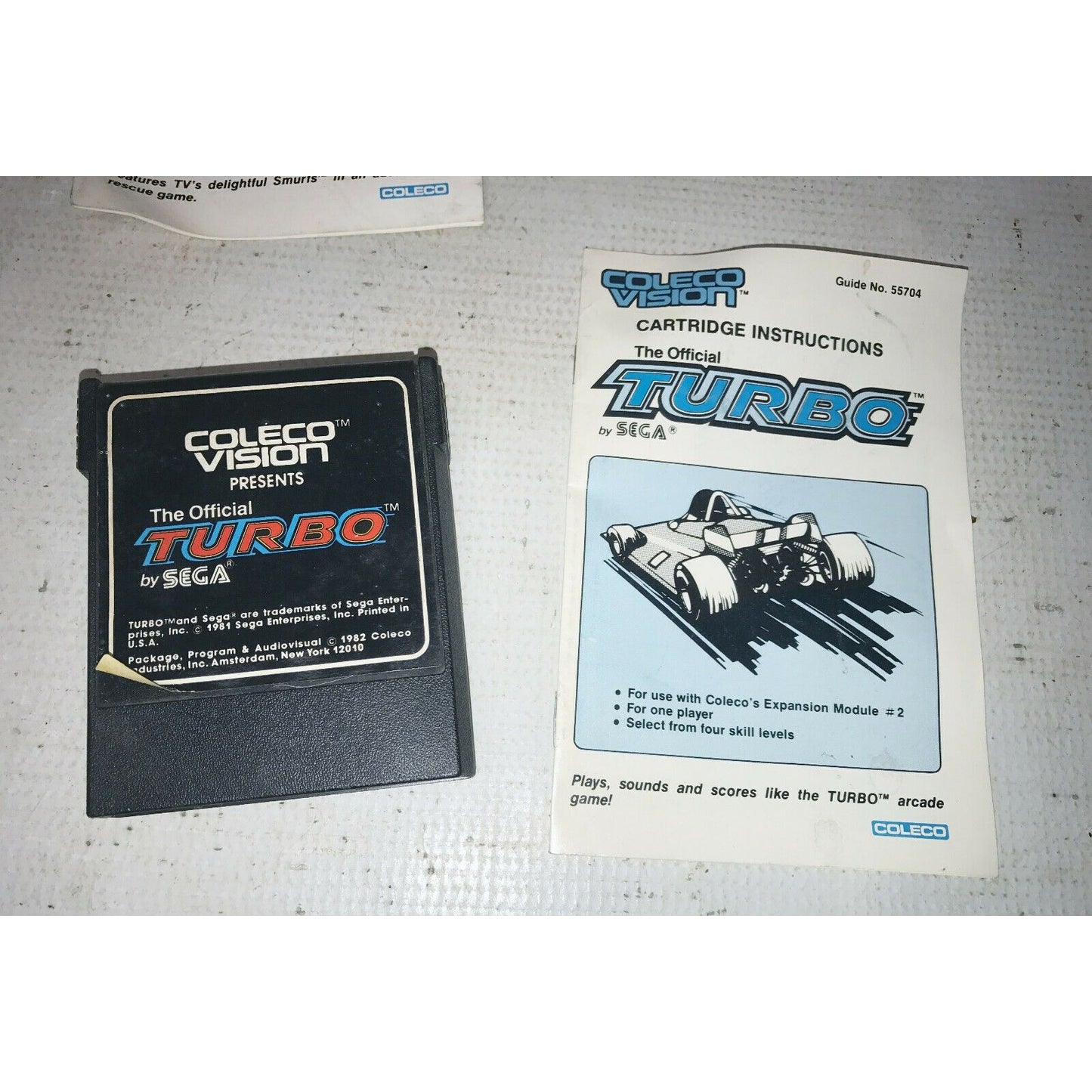 ColecoVision DONKEY KONG and TURBO and SMURF w Manual