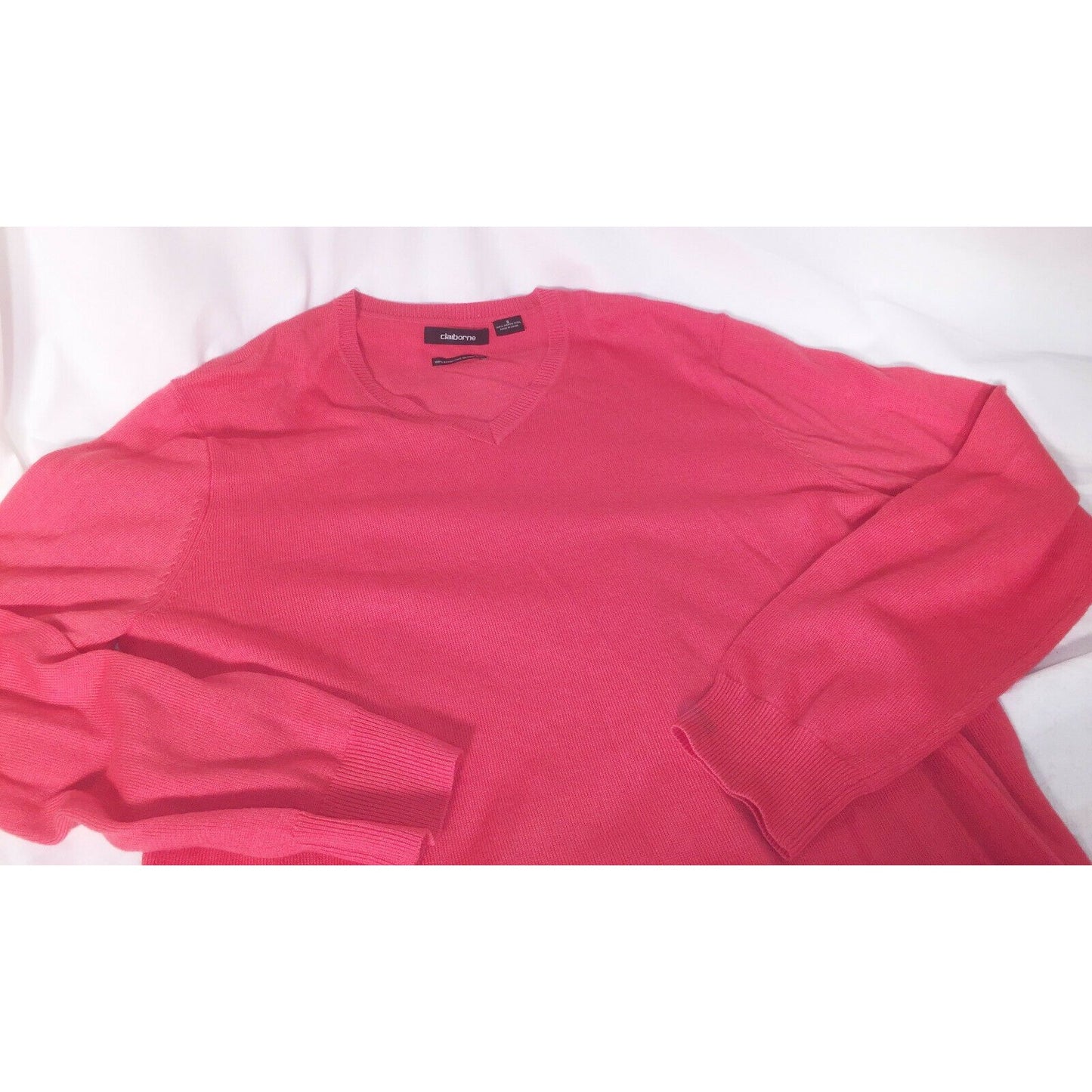 LIZ CLAIBORNE Women's Coral Pink MERINO WOOL Sweater Size Small