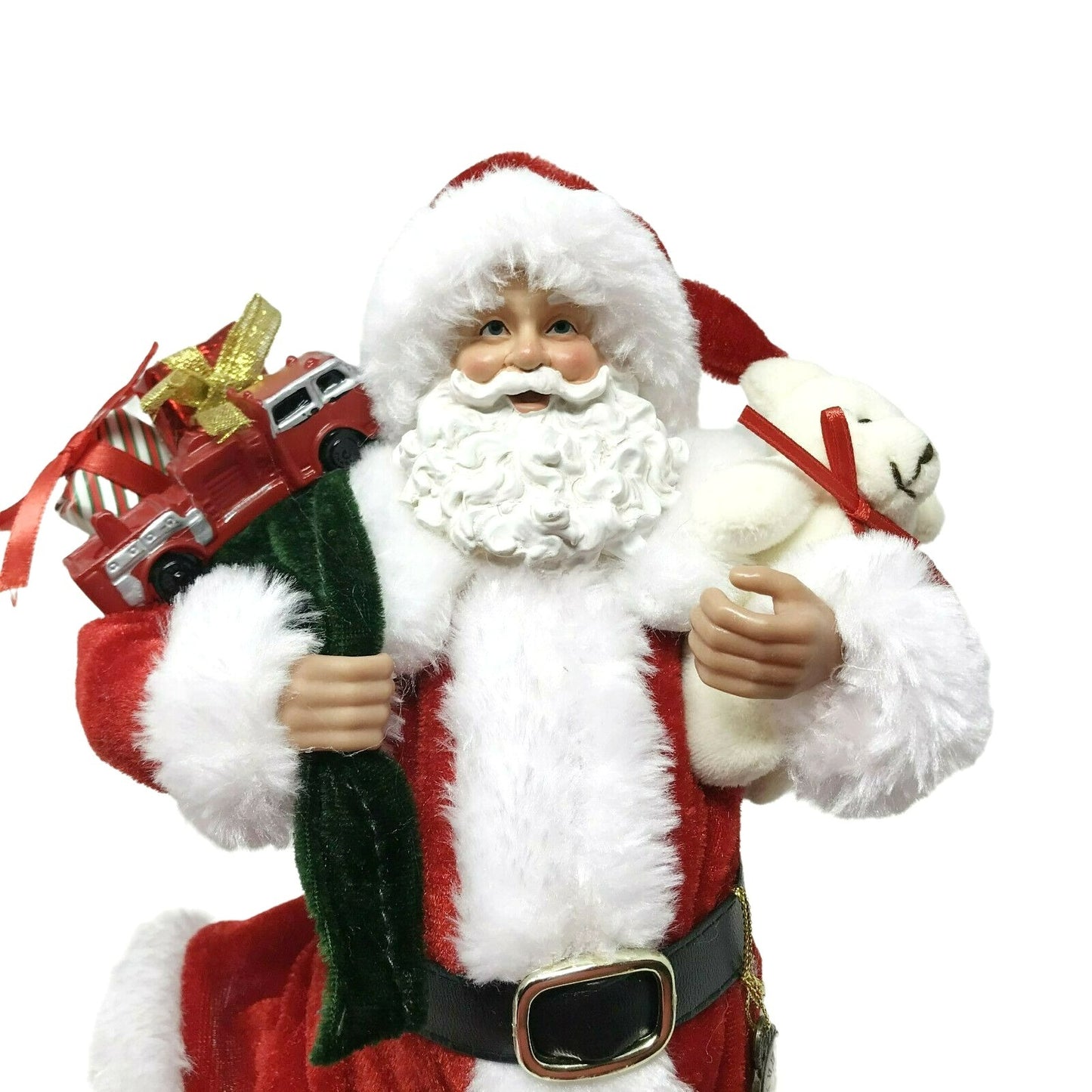 10." Santa Figure with Teddy bear and Bag of Presents  Christmas