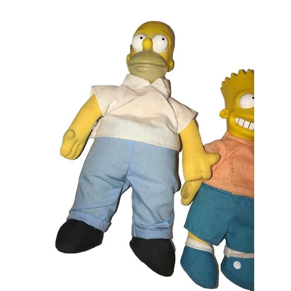 Vintage SIMPSONS family Dolls - Homer, Bart, Lisa and Maggie - TV Show Memorabilia, Matt Groening Collectible - some dirt on backs of clothi