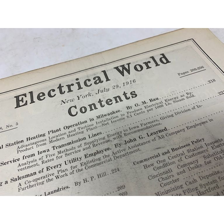 Electrical World Magazine July 29,1916 - Antique magazine