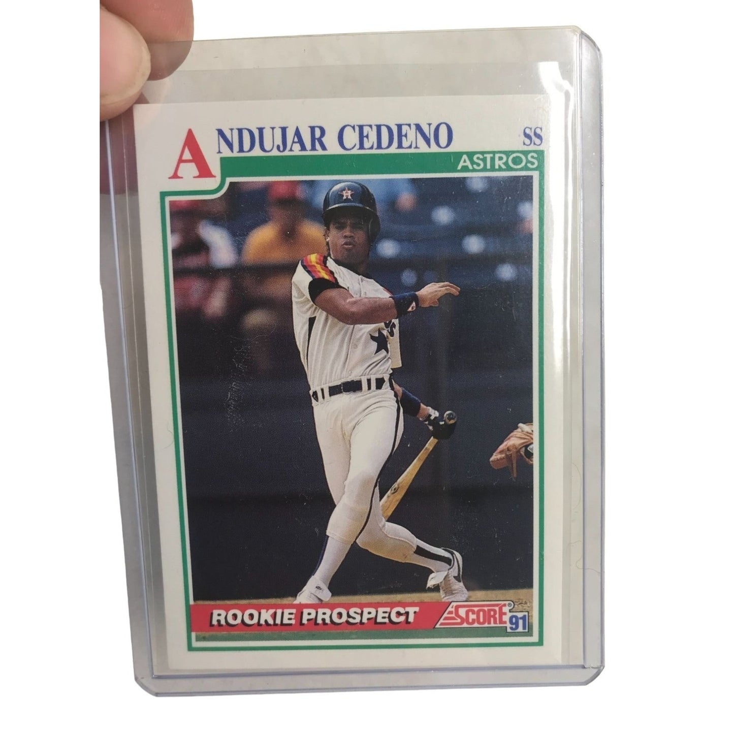 (8) of 1991 SCORE Rookie Prospect  Andujar Cedeno SS  - Card No. 753