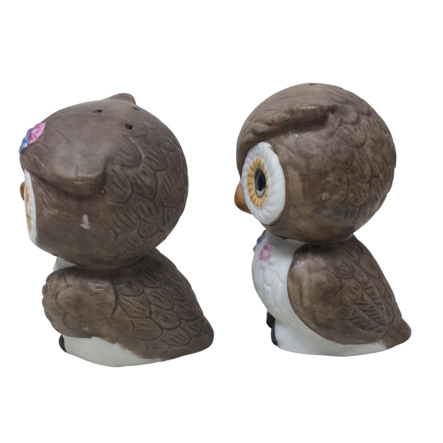 Cute Owl Salt and Pepper Shaker Set - Big eyed Pair of Ceramic Shakers