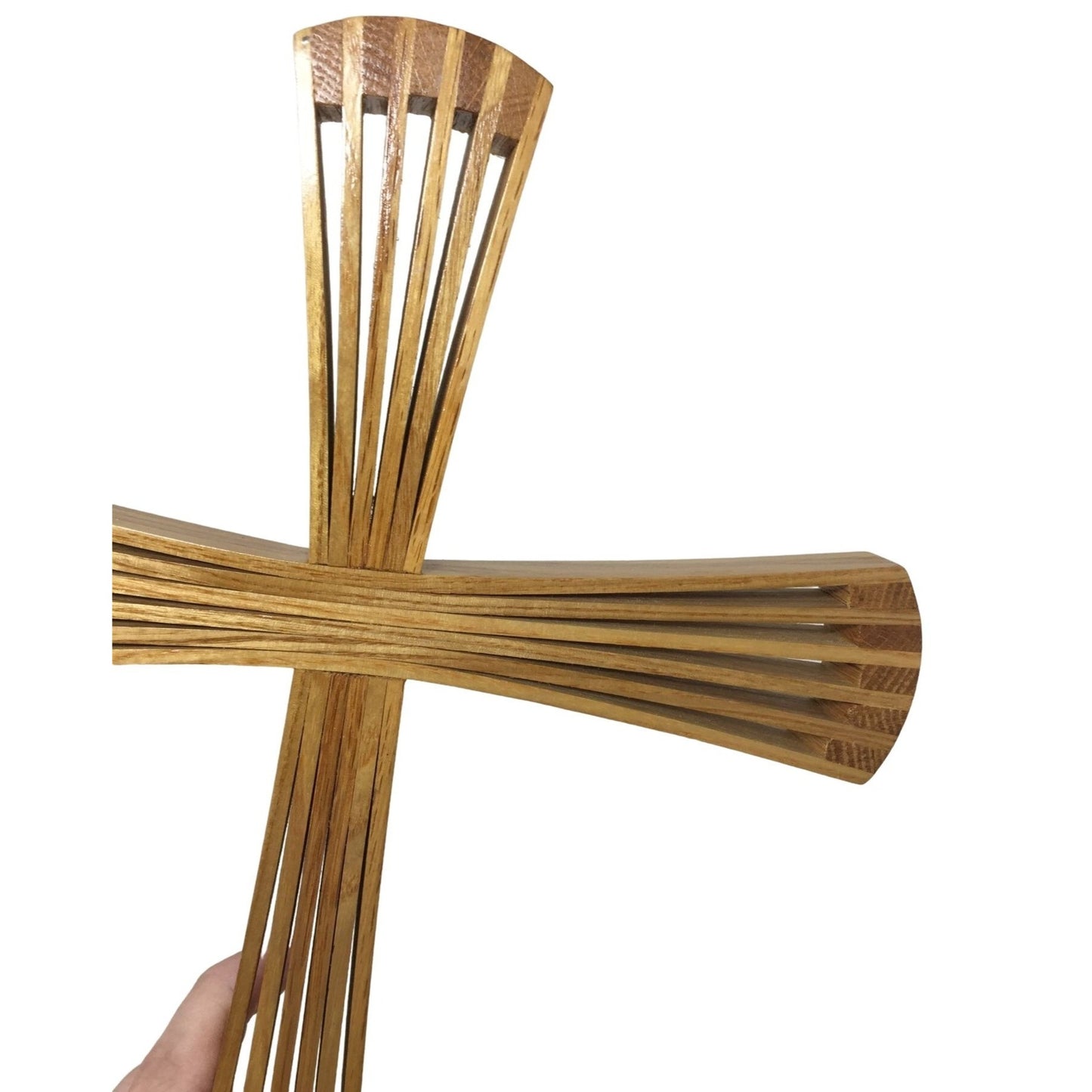 Wooden Cross - Tips Fanned out to make nice Full- Looking Effect  12.5" Tall