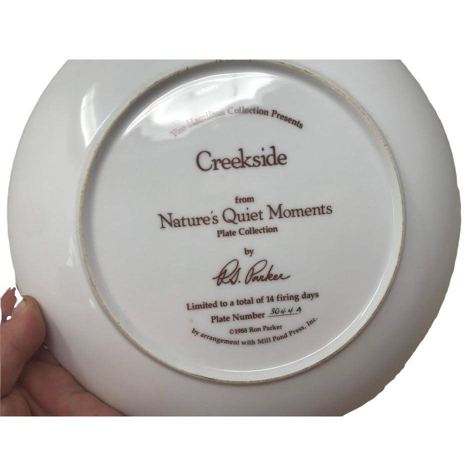 CREEKSIDE - Nature's Quiet Moments Plate Collection Ron Parker Art collector plate 1988