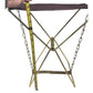 Vintage Camping Stool Portable Brown Canvas & Metal Chair Folds up for easy Transport - Little to No Use - Great Find!
