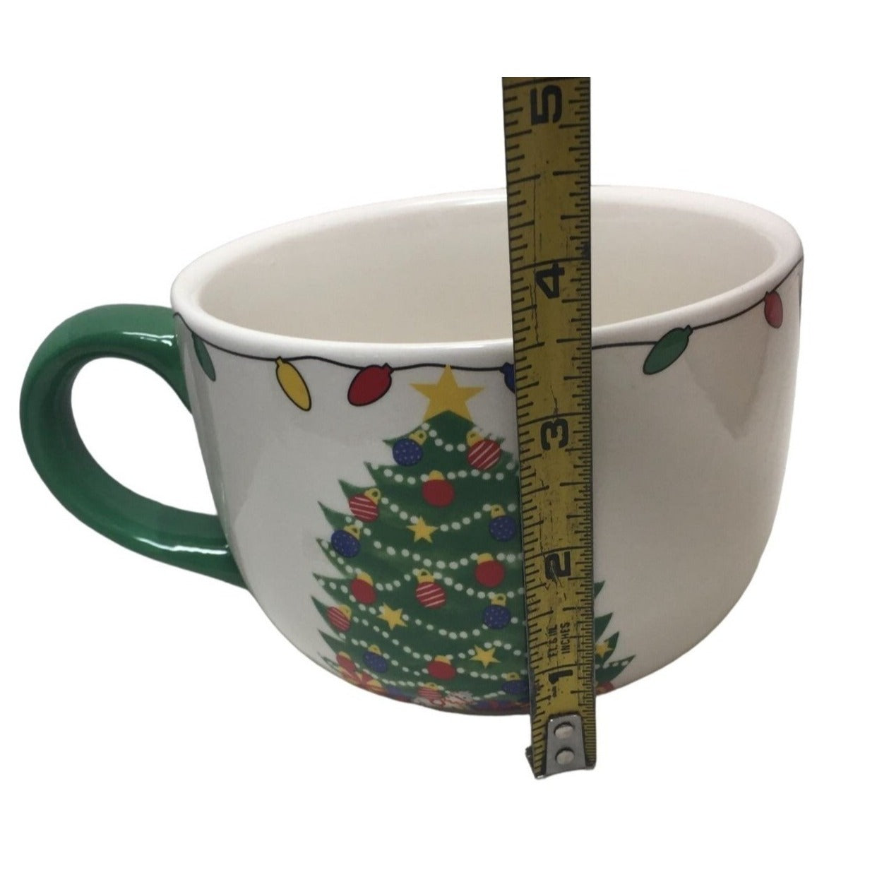 Oversize Christmas Tree Mug - Cute Festive Design - Green Handle