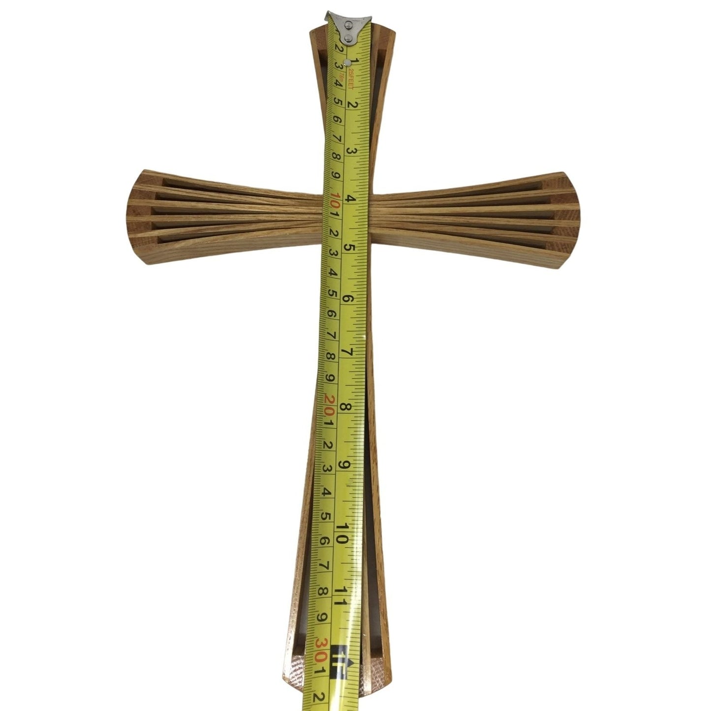 Wooden Cross - Tips Fanned out to make nice Full- Looking Effect  12.5" Tall