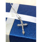 STERLING SILVER CROSS Necklace 20" Chain - Intricate Detailing - Crucifix Religious Christian