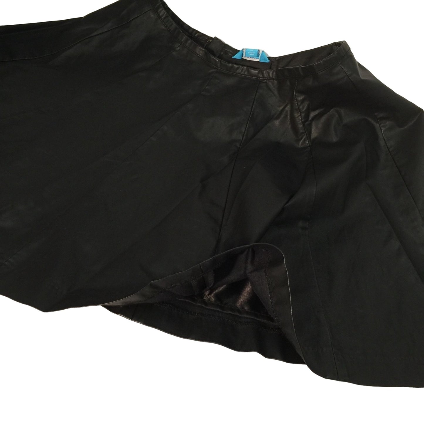 L'Amour Black leather pleated skirt - Womens size Medium