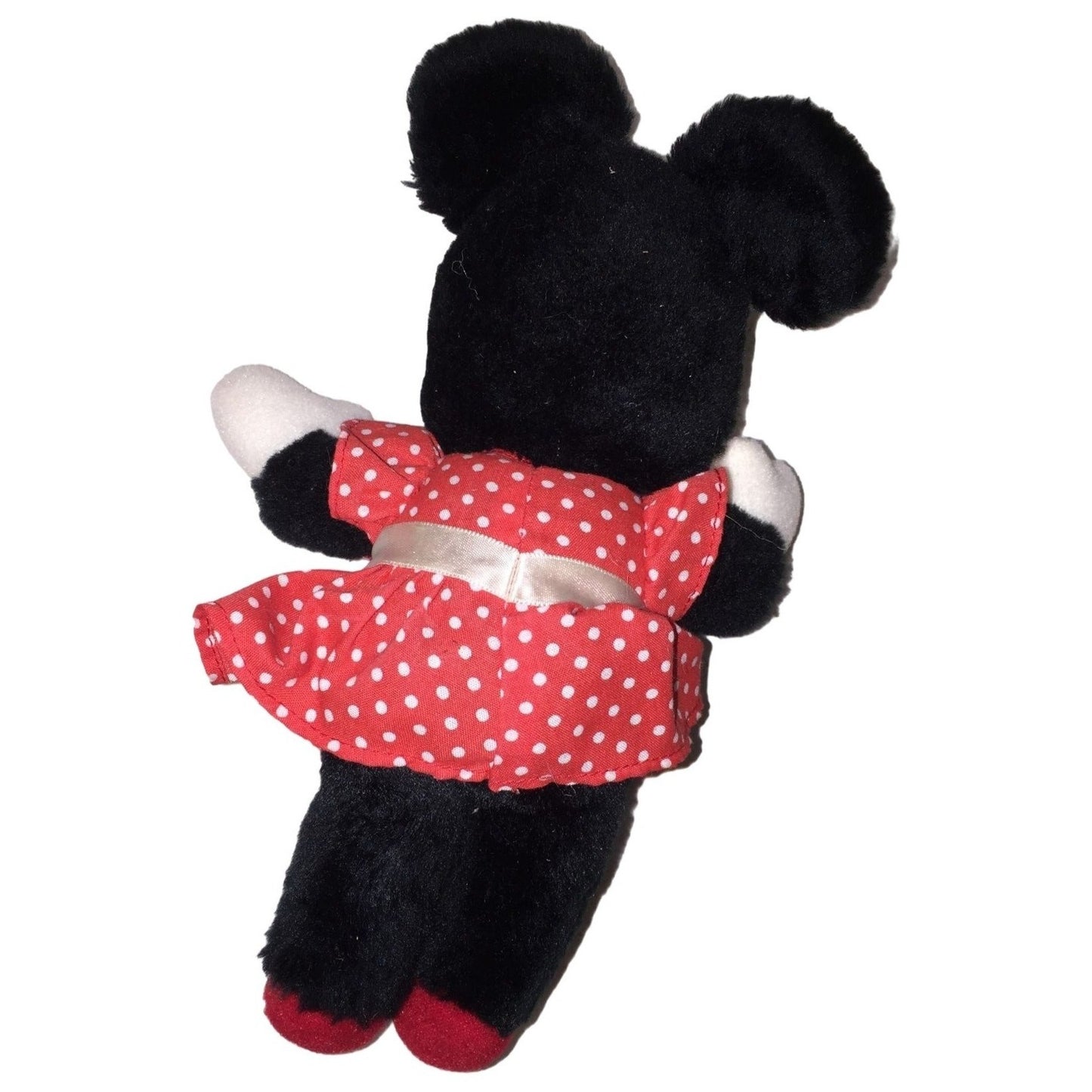 Vintage MINNIE MOUSE Plush by APPLAUSE - White Bow and Belt - Red Dress with small white polka dots