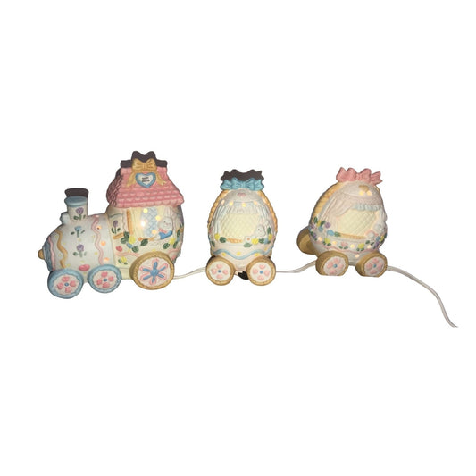 Easter Train that Lights Up - Easter Egg Train cars - Pastel Motif