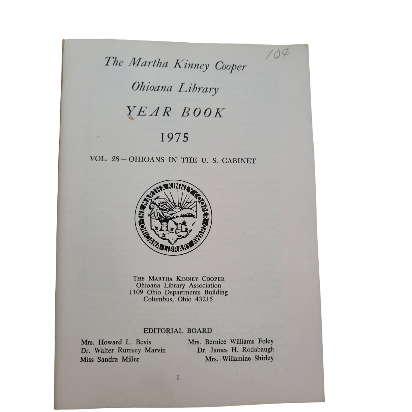 The Ohioana Library - Ohioans in the US Cabinet 1975 Yearbook -