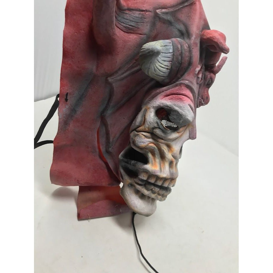 Skeleton horned halloween mask with cape, shin covers etc All items shown included - good condition