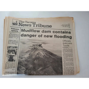 The Tacoma news Tribune Volcano Mt. St. Helens Update - Vintage Newspaper