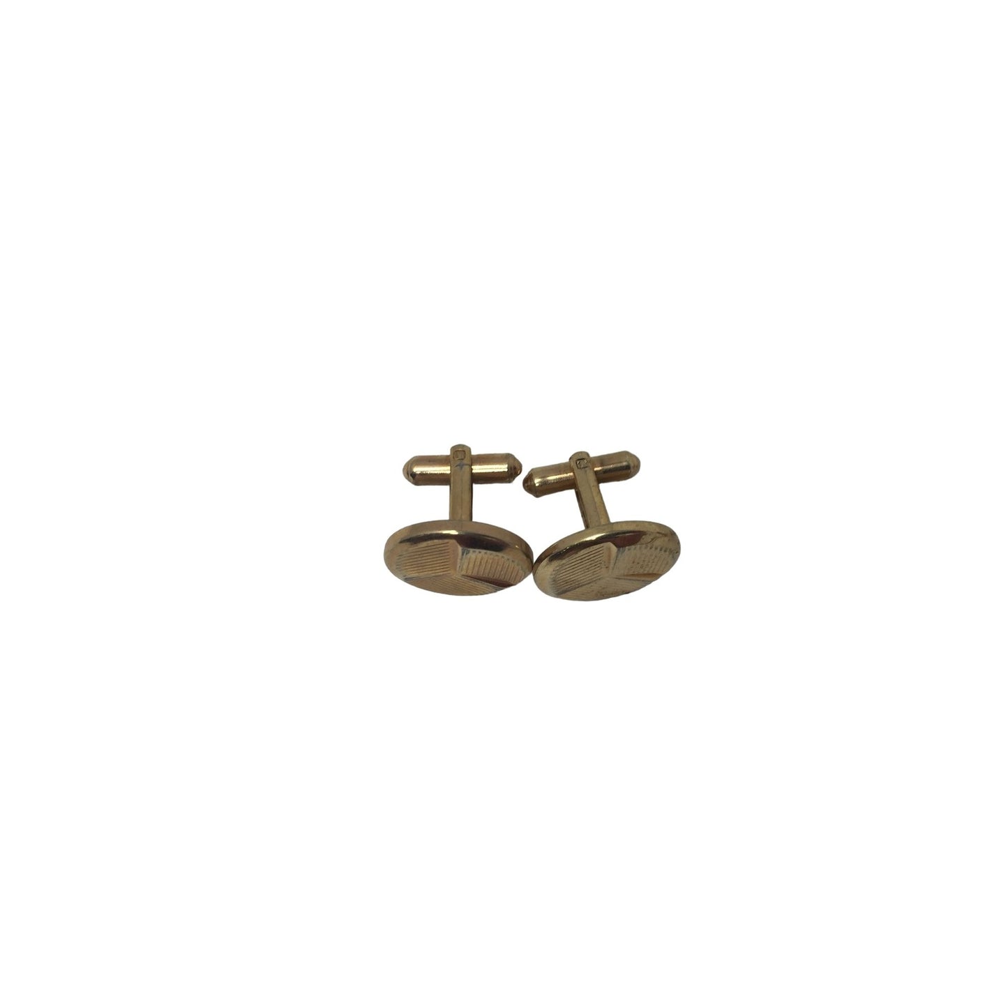 Gold Tone Cufflinks - Segmented with lines - Mens Cufflinks