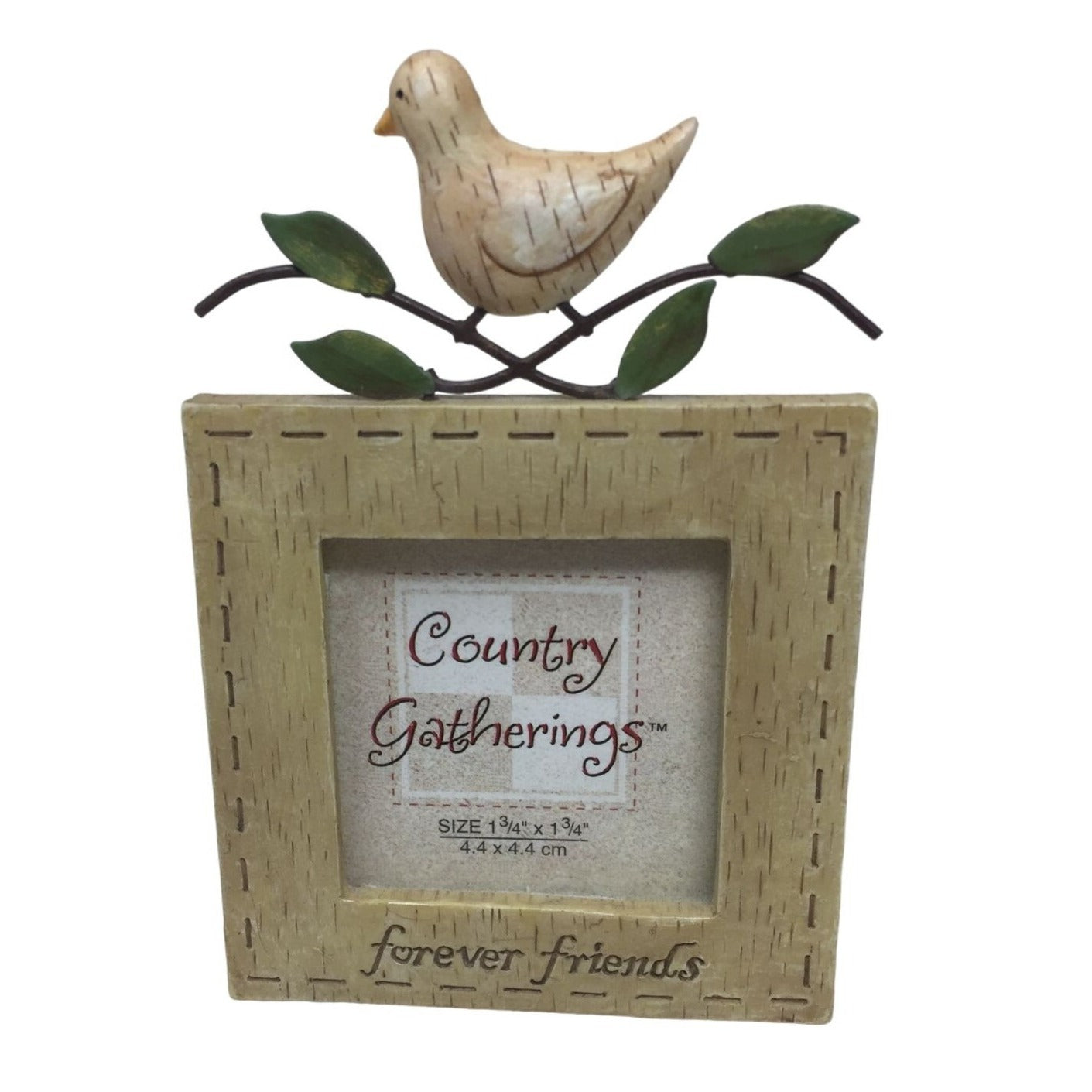 Country Gatherings "Forever Friends" BIrd on Photo Frame 1.75" Square Photo