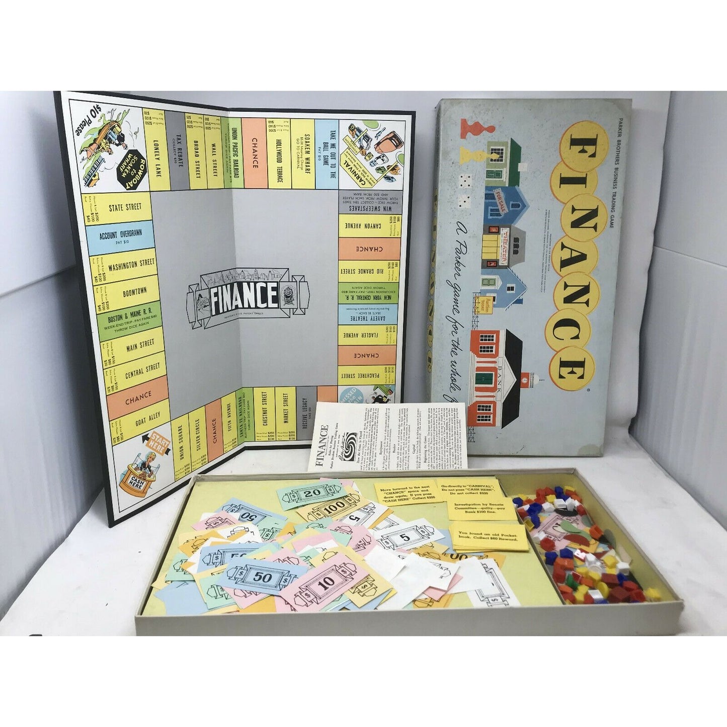 FINANCE Board GAME Parker Brothers 1958 Business Trading Family