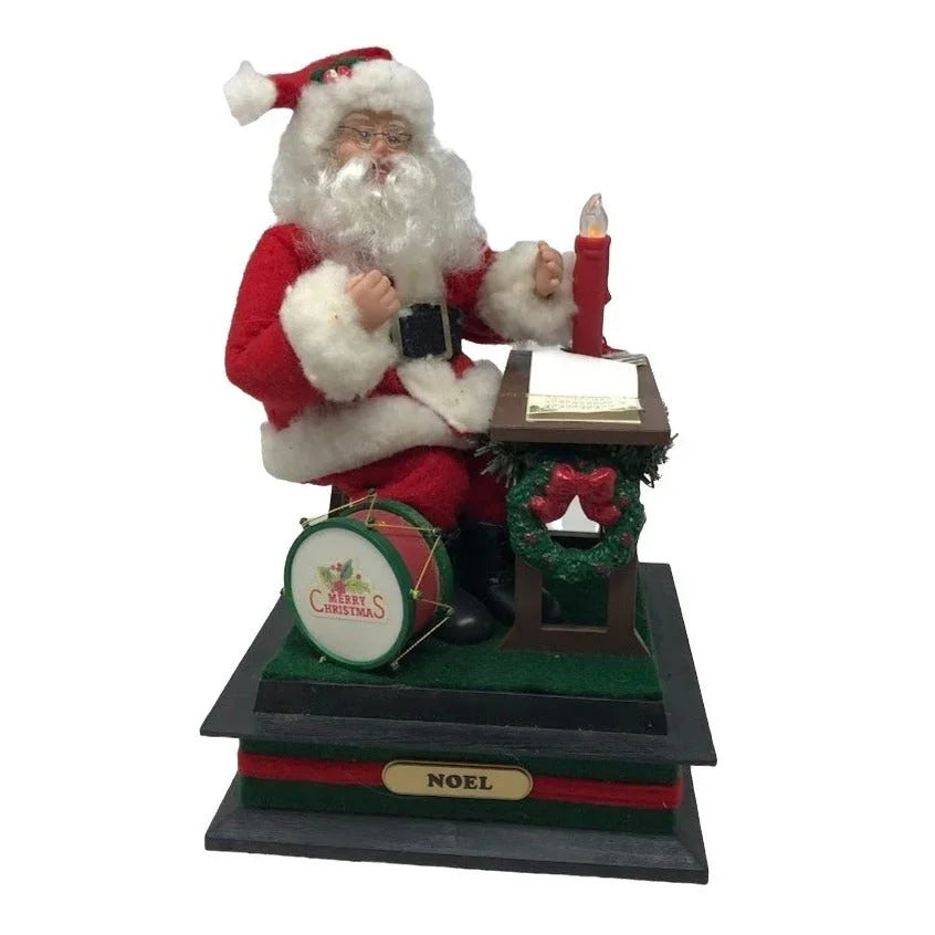 Santa Claus Christmas Musical Holiday Decor - Santa Claus reviewing the Naughty List - with candle, garland, letter etc A+ Stuff  A+ Stuff Seasonal & Holiday Decorations