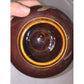 Japanese Brown Jar with pretty floral design handpainted on - metallic looking and colored paint on shiny brown finish A+ Stuff  A+ Stuff Vases