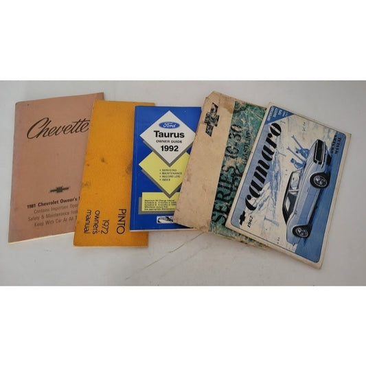 Vintage Auto Owners Guide / Manuals - 1992 Taurus, Camaro, Chevette, Pinto Chevy Series 10-30 Truck - classic vehicle manuals