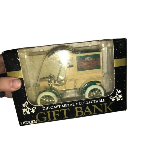 ERTL - Die-Cast Metal Collectible Gift Bank - Money Bank - Old Fashioned Antique Car Shape - Fathers Day Gift - Grandpa, Dad, New in box - b